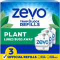 Zevo Compact trap and lock refills 3 full size refills front of pack