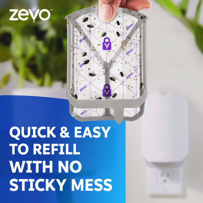 Zevo traps are quick and easy to refill with no sticky mess.