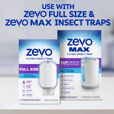 Use refills with Zevo full size and Zevo Max insect traps.