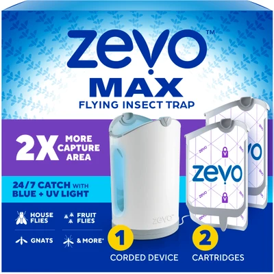 Front of package for Zevo Max Flying Insect Trap