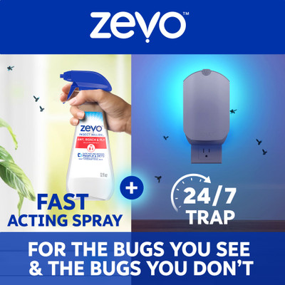 Zevo fast acting spray and 24/7 trap are for the bugs you see and the bugs you don't.