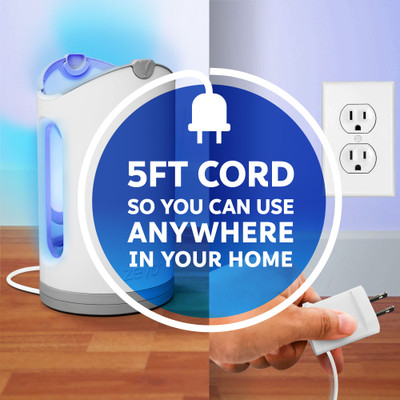 Zevo Max has a 5 foot cord so you can use it anywhere in your home.