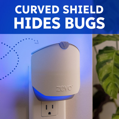 Zevo trap curved shield hides bugs.