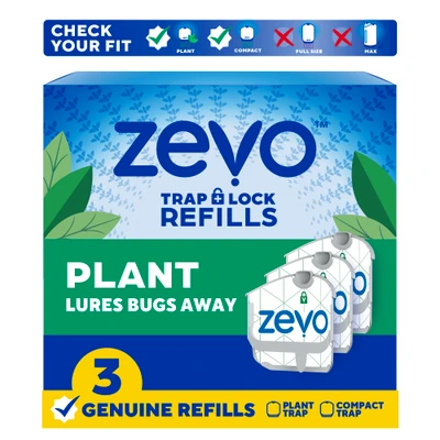 Zevo Plant Flying Insect Trap Refill - 3 Refill Cartridges