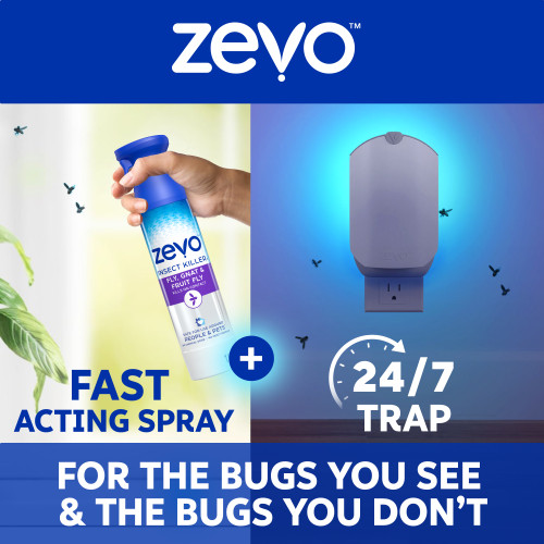 Zevo fast acting spray and 24/7 trap are for the bugs you see and the bugs you don't.
