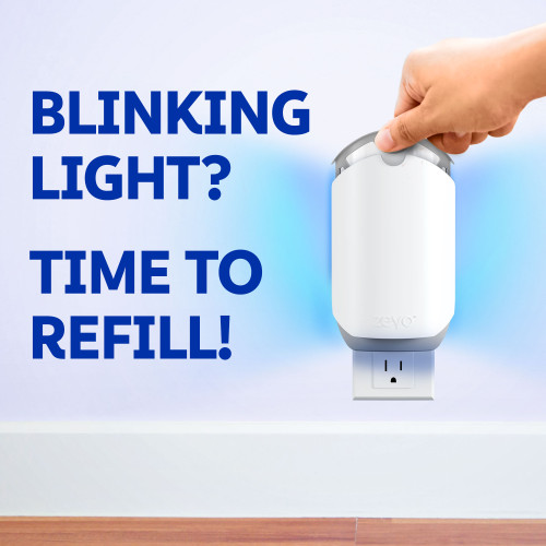Zevo trap blinking light means it is time to refill.