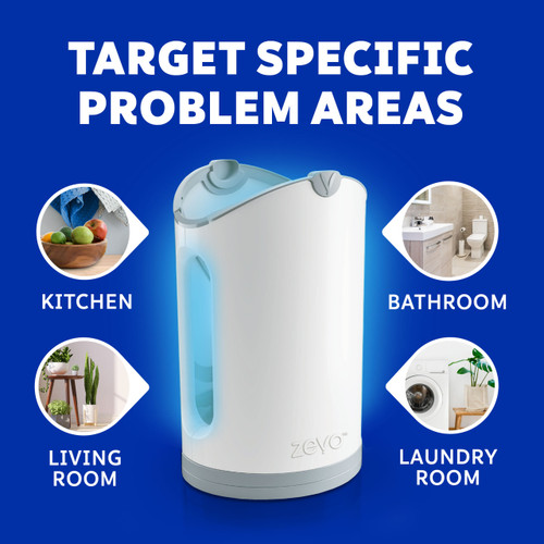 Target specific problem areas like the kitchen, bathroom, living room, and laundry room