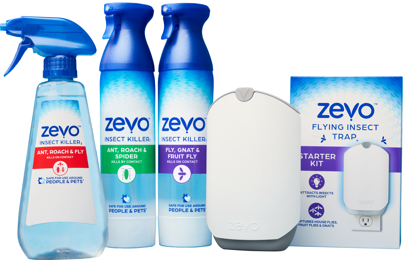 Zevo Products: Multi-Insect Spray, Zevo Insect Trap, Fly Gnat Fruit Fly Spray and Ant Roach Spider Spray