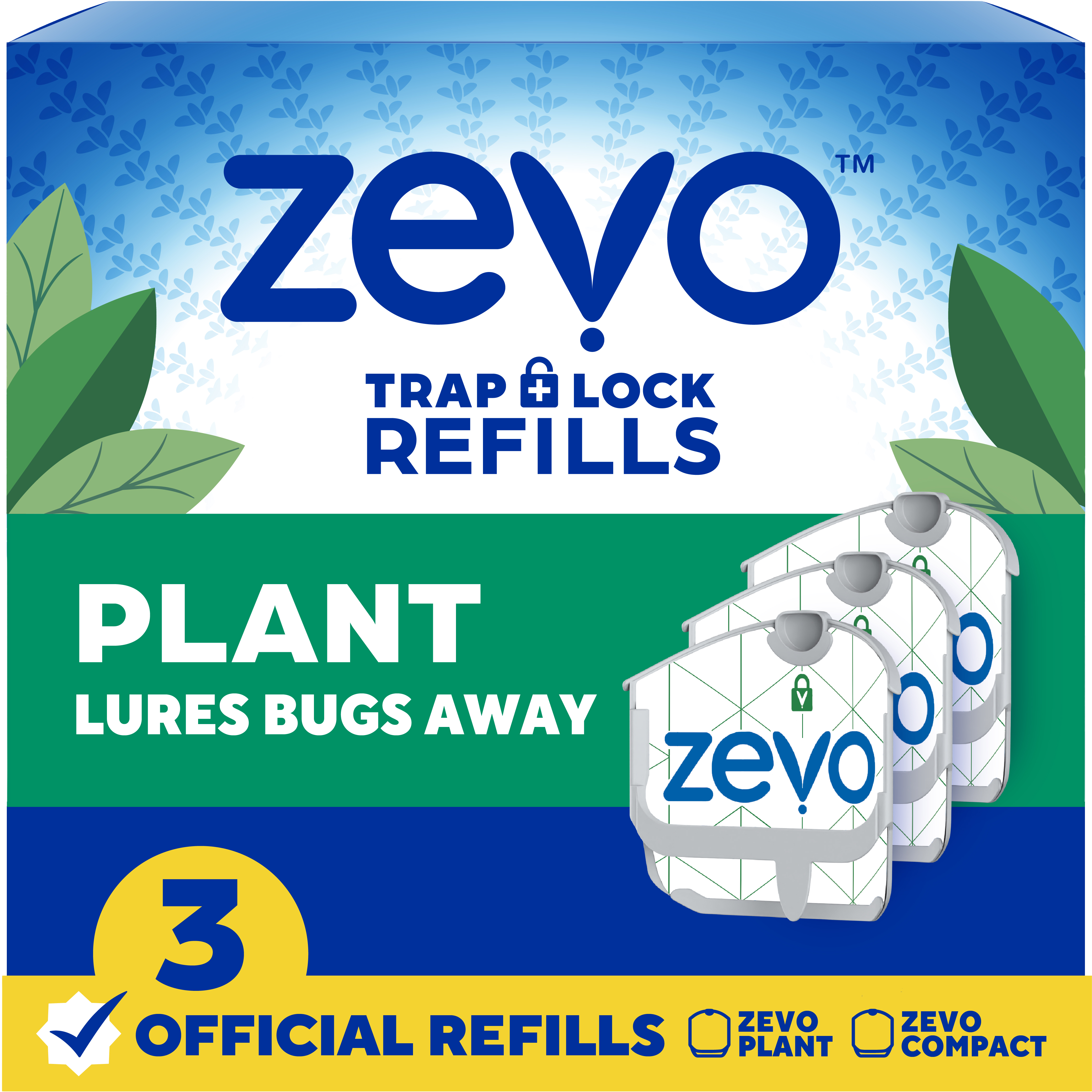 Zevo Plant Flying Insect Trap Refill - 3 Refill Cartridges