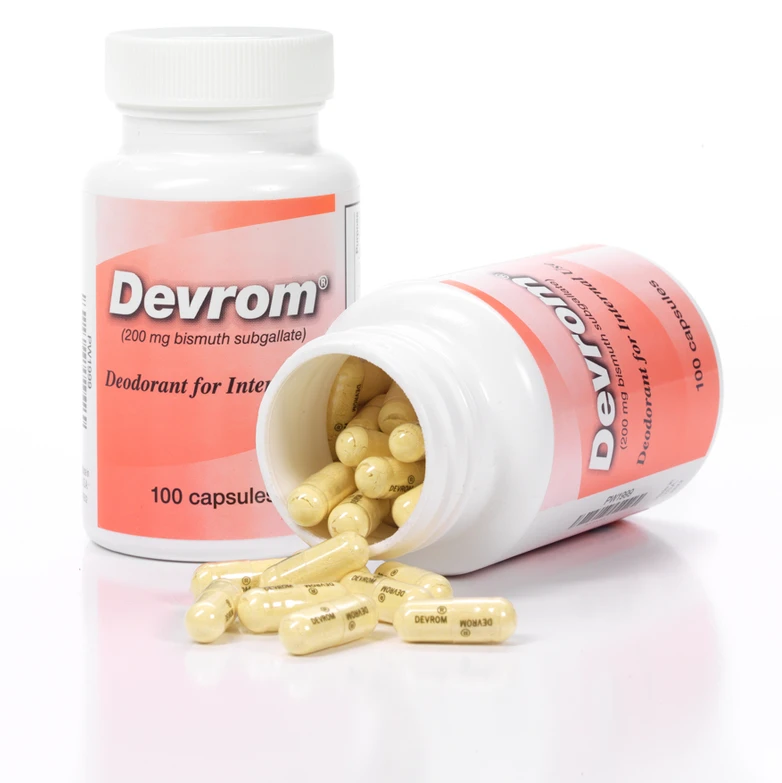 Flatulence Gas Odor Relief Medicine Devrom Capsules | Bismuth ...