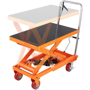  Hydraulic Lift Table Cart, 1100lbs Capacity 35.4" Lifting Height, Manual Single Scissor Lift Table E415-DJYYSJPTCCS5J6HCSV0