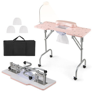 Folding Manicure Nail Table with Electric Dust Collector-Pink - Color: Pink D681-HB88582US-PI Folding Manicure Nail Table with Electric Dust Collector-Pink - Color: Pink D681-HB88582US-PI