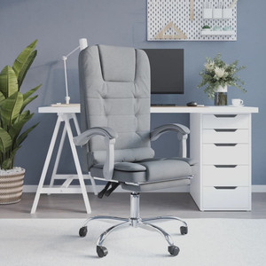 Massage Reclining Office Chair Light Gray Fabric A949-349661 Massage Reclining Office Chair Light Gray Fabric A949-349661