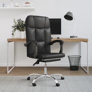 Reclining Office Chair Black Faux Leather A949-349767 Reclining Office Chair Black Faux Leather A949-349767