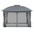 12 x 10 Feet Canopy Double Vented Heavy Duty Steel Gazebo-Gray - Color: Gray D681-NP10383GR