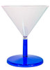 Plastic 2oz Mini Martini Glass Blue Base