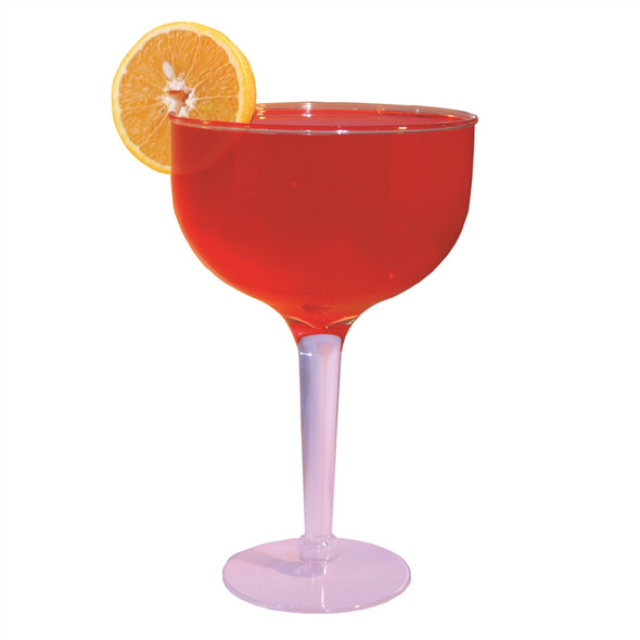 42oz Plastic Super Margarita Glass Filled Cocktail and Orange