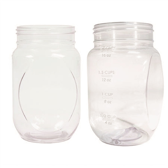 18 oz Plastic Measured Mason Jar