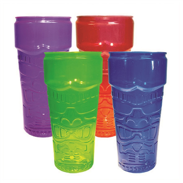 Tiki Glass Stackable 26 oz Assorted Colors