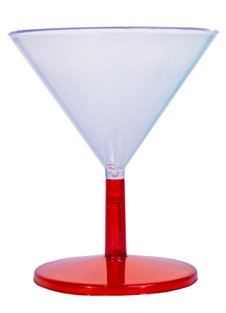 Plastic Red Stem Mini Martini Glass