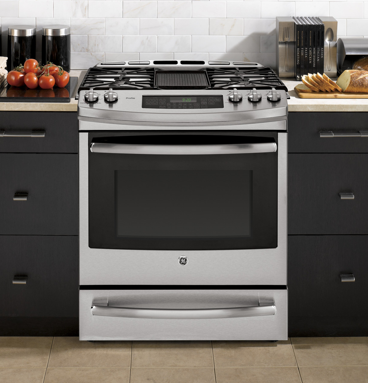 GE Profile Series Slide-In Front Control Gas Range - Thumbnail 5