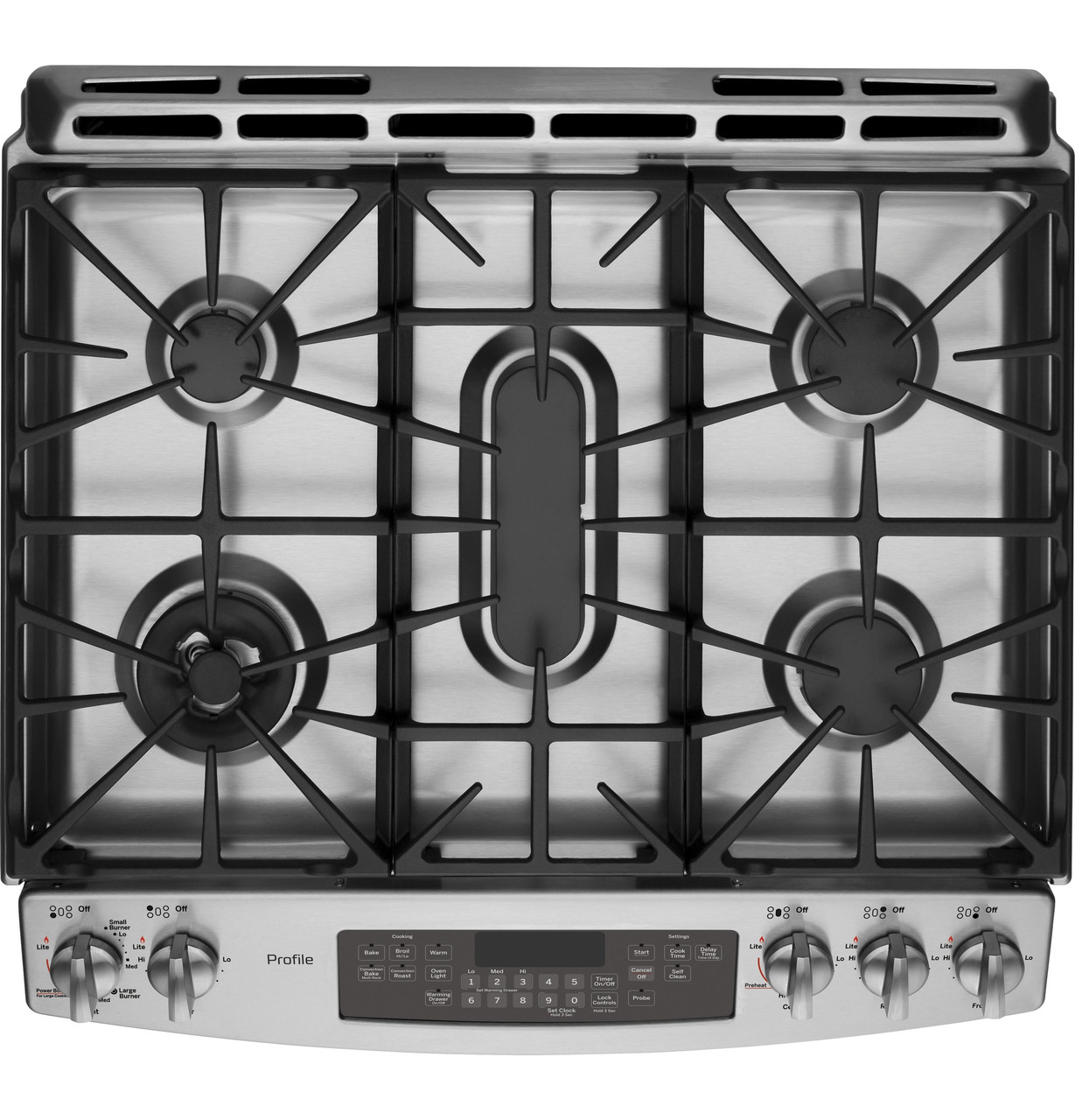 GE Profile Series 30" Slide-In Front Control Gas Range with Warming Drawer - Thumbnail 5