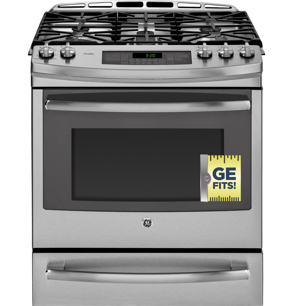 GE Profile Series 30" Slide-In Front Control Gas Range with Warming Drawer - Thumbnail 4