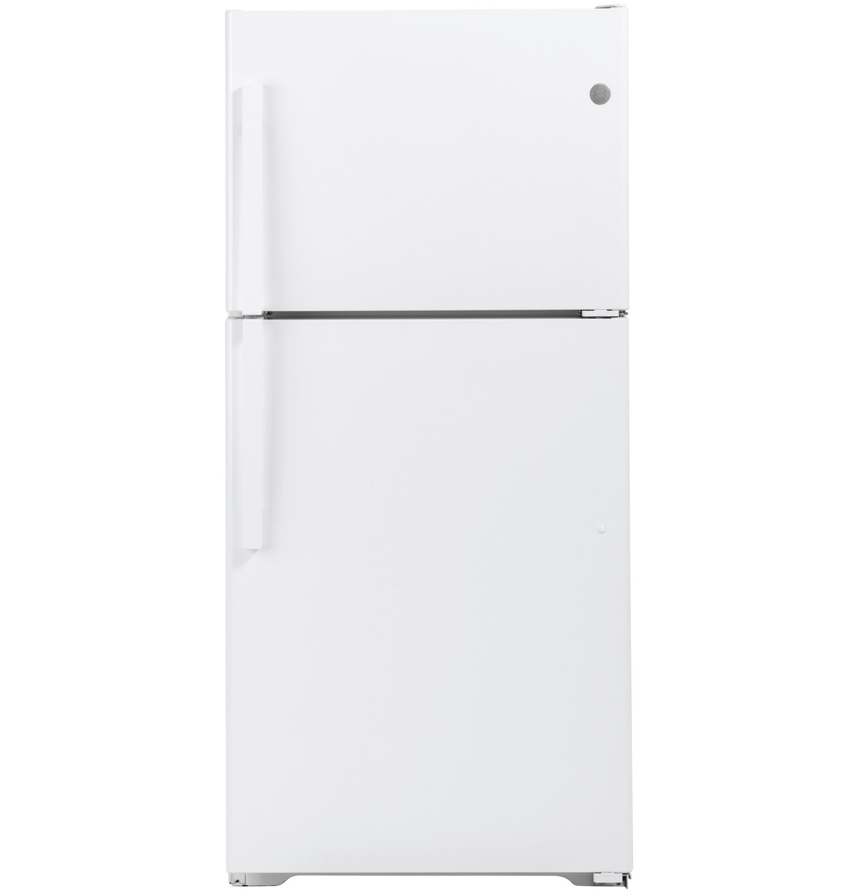 GE® ENERGY STAR® 19.2 Cu. Ft. Top-Freezer Refrigerator in White size 66.375 H x 29.75 W x 34.5 D | GTE19JTNRWW | Fridge.com