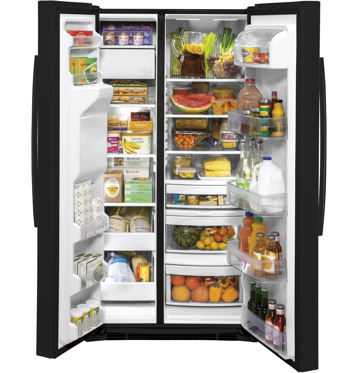 GE® 25.1 Cu. Ft. Side-By-Side Refrigerator - GSS25IGNBB - GE Appliances