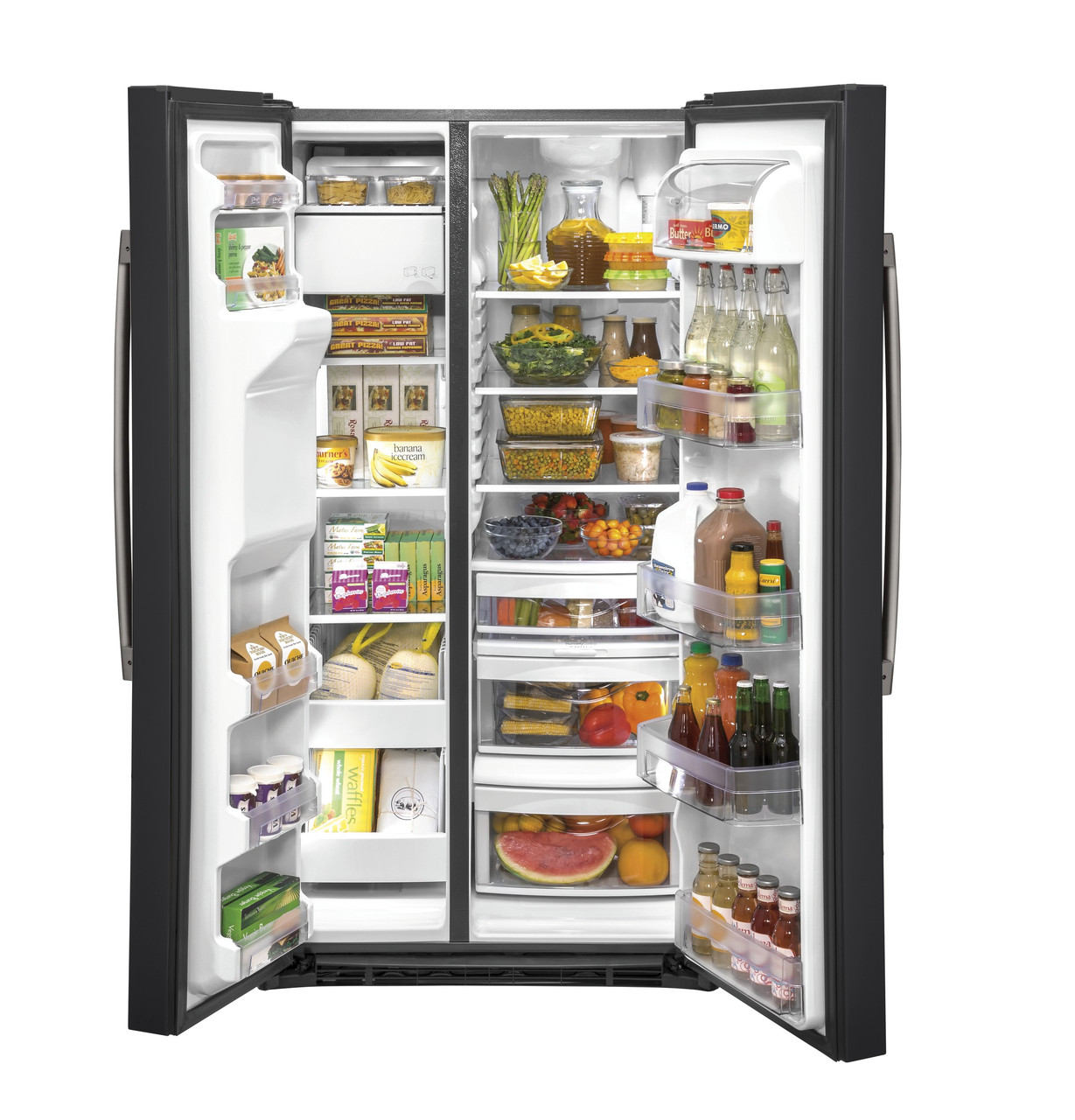 GE® 21.8 Cu. Ft. Counter-Depth Side-By-Side Refrigerator - GZS22IENDS ...