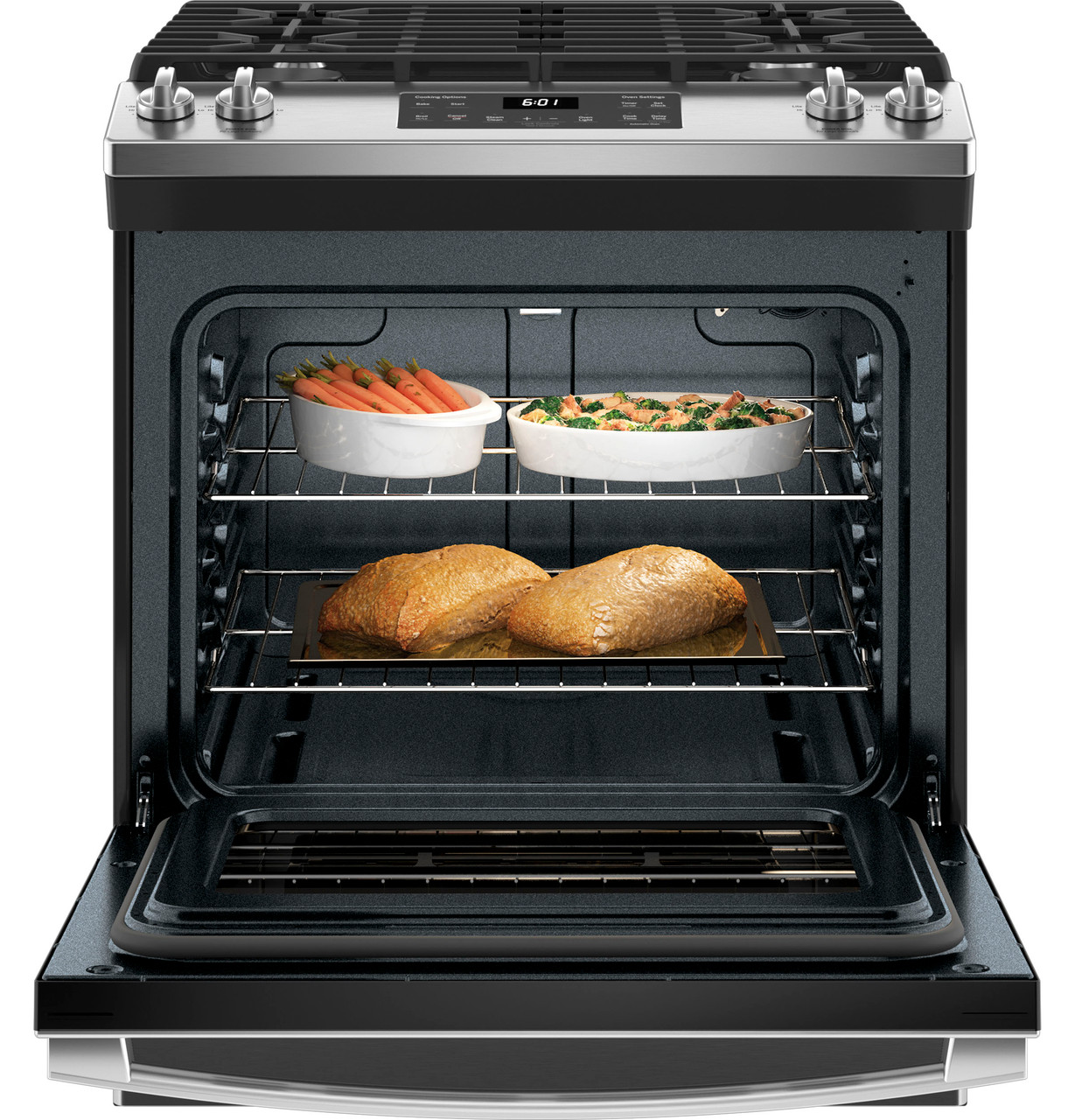 GE 30" Stainless Steel Slide In Gas Range - Thumbnail 2