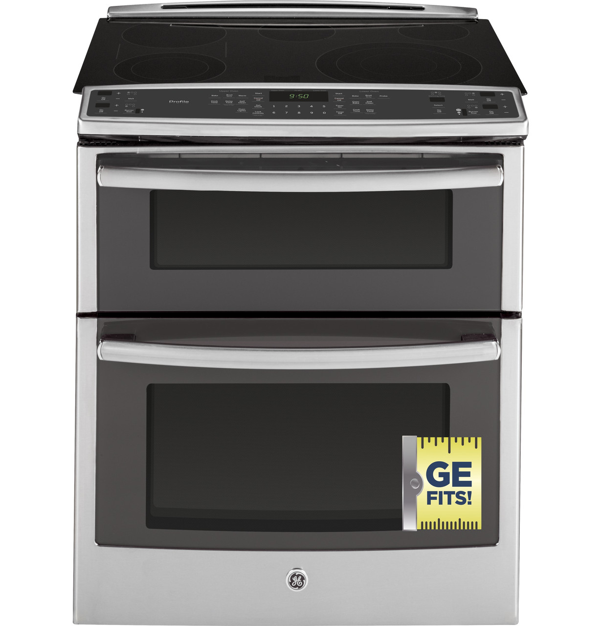 GE Profile Series 30" Slide-In Front Control Double Oven Electric Convection Range - Thumbnail 3