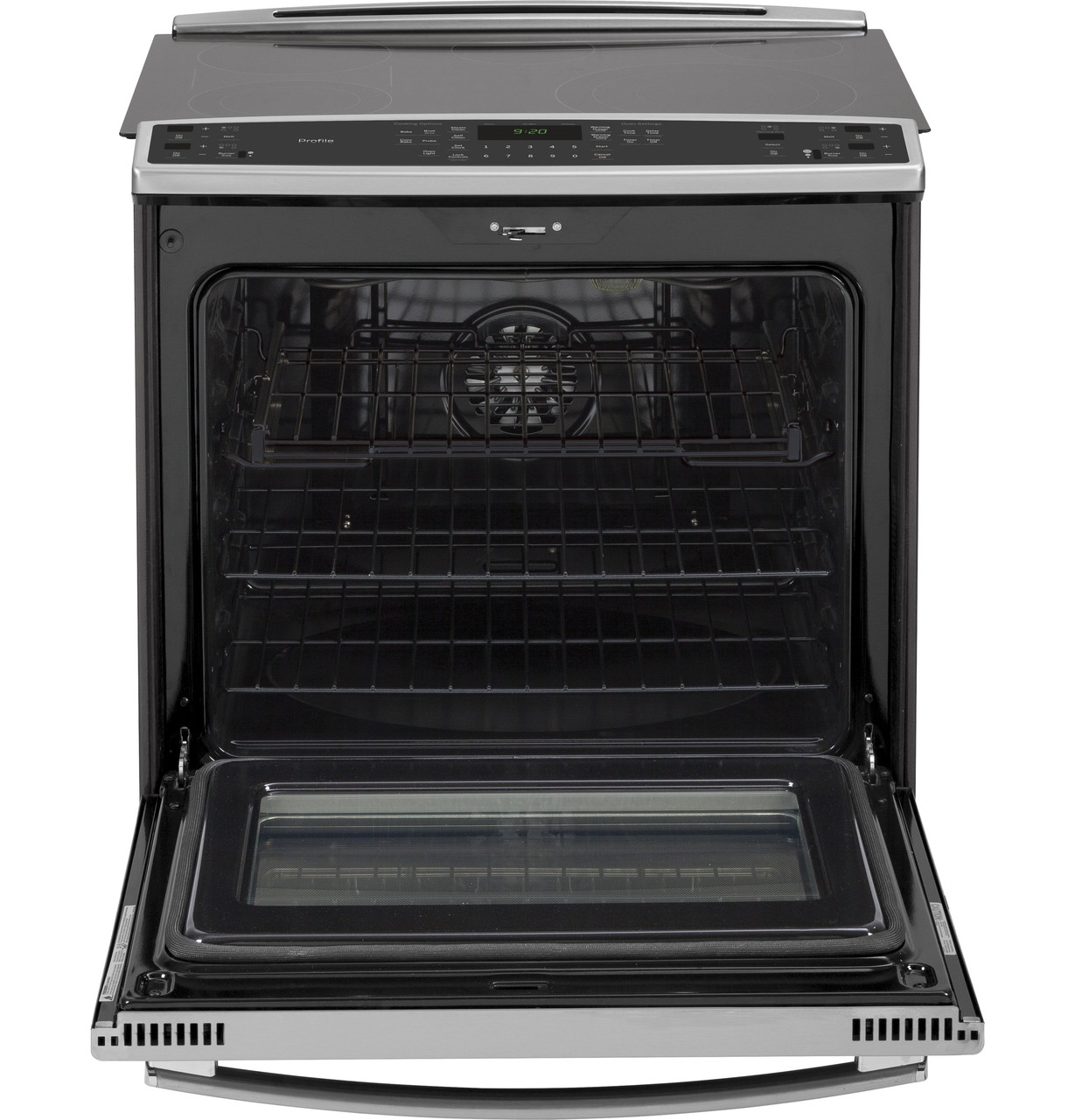 GE Profile Series 30" Slide-In Front Control Electric Convection Range with Warming Drawer - Thumbnail 2