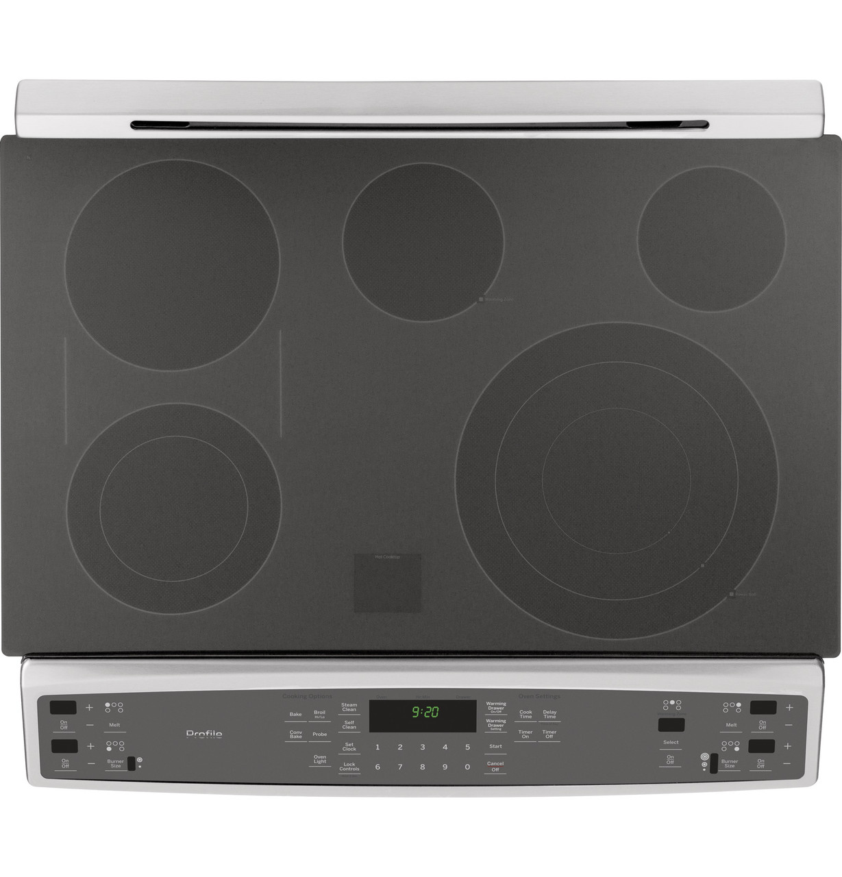GE Profile Series 30" Slide-In Front Control Electric Convection Range with Warming Drawer
