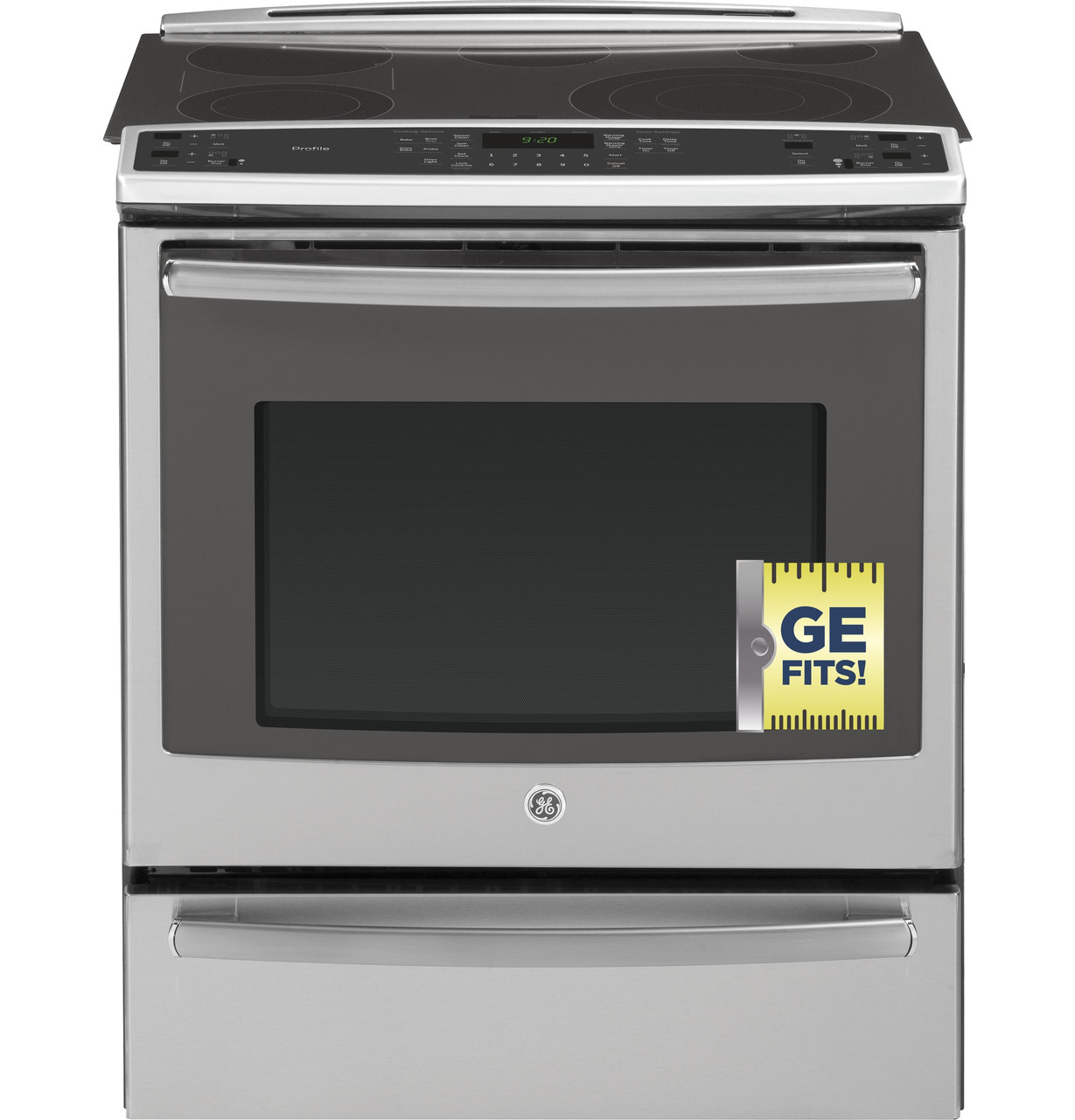 GE Profile Series 30" Slide-In Front Control Electric Convection Range with Warming Drawer - Thumbnail 4