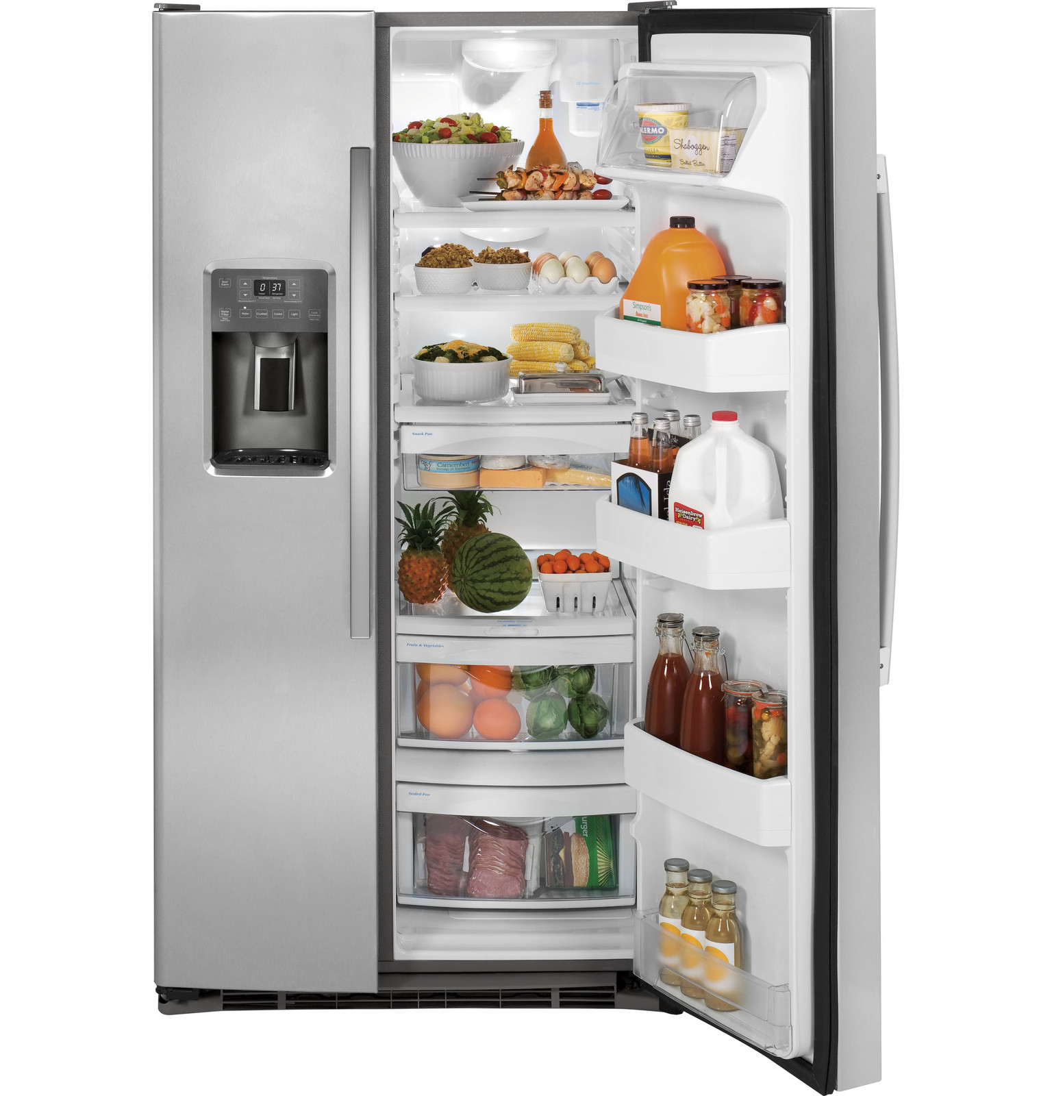 GE® 25.3 Cu. Ft. Side-By-Side Refrigerator on Fridge.com