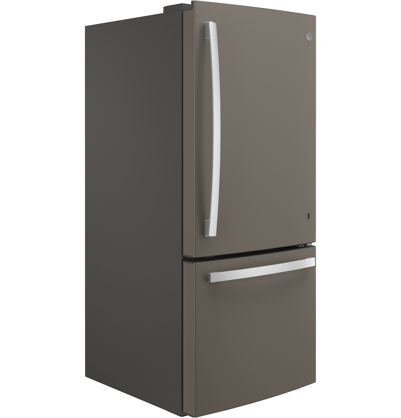 GE GDE21EMKES Bottom Freezer Refrigerator, Solid Black on Fridge.com