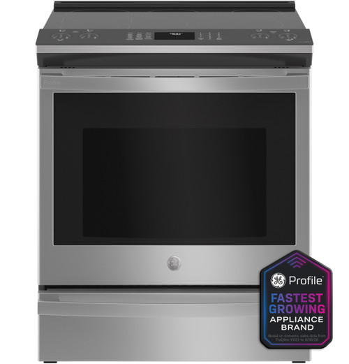 GE Profile™ 30" Smart Slide-In Electric Convection Fingerprint Resistant Range with No Preheat Air Fry product photo