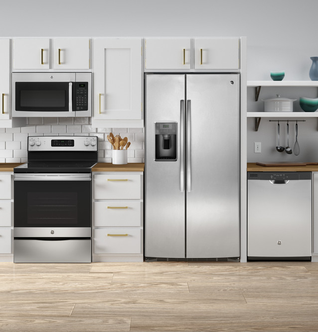 GE® 25.3 Cu. Ft. SideBySide Refrigerator GSS25GSHSS GE Appliances