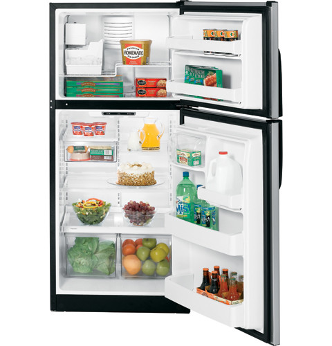 GE® 18.0 Cu. Ft. CleanSteel™ Top-Freezer Refrigerator - GTL18JCPBS