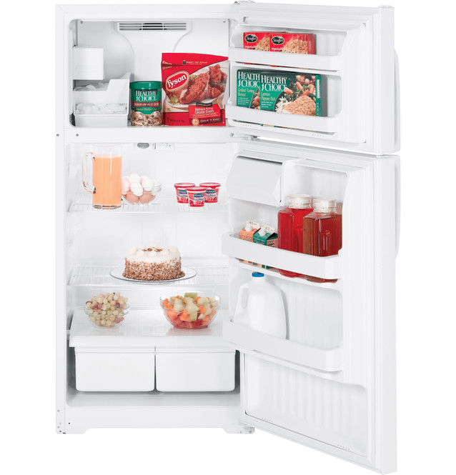 GE® 15.7 Cu. Ft. Top-Freezer Refrigerator - GTS16BCSRWW - GE
