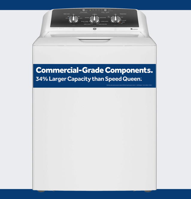 GE® 4.3 cu. ft. Capacity Washer with Stainless Steel Basket,5-yr