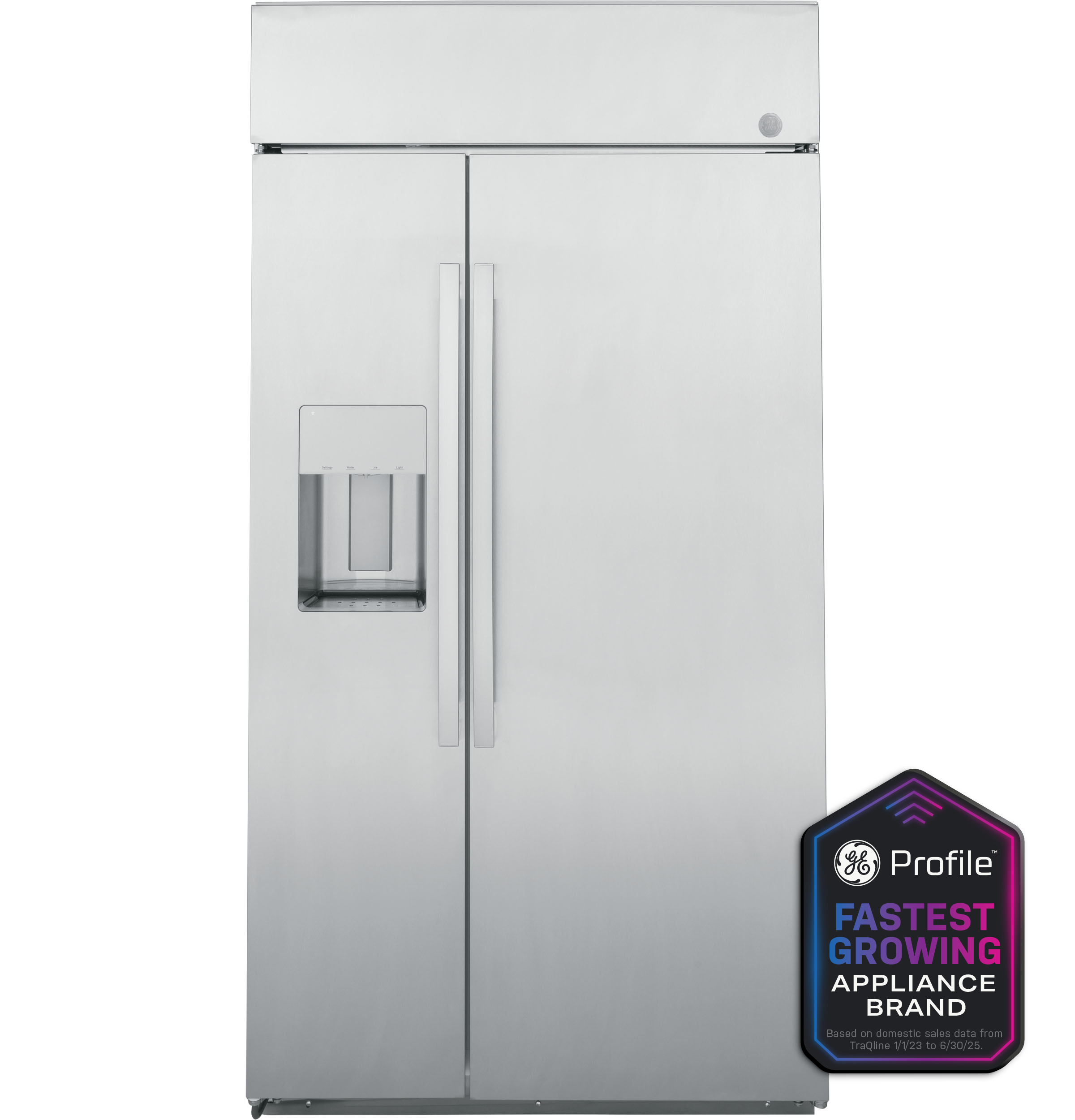 GE Profile™ 48" Smart Built-In Side-by-Side Refrigerator with Dispenser in Stainless Steel size 84 H x 48 W x 28.5 D | PSB48YSNSS | Fridge.com