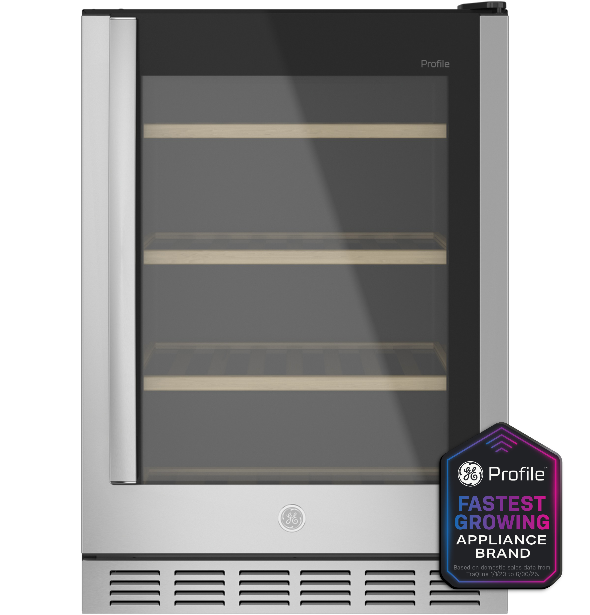 GE Profile™ 155-Can or 52-Bottle Beverage Center in Stainless Steel size 33.75 H x 23.5 W x 24.625 D | PVS06BSPSS | Steel | Fridge.com
