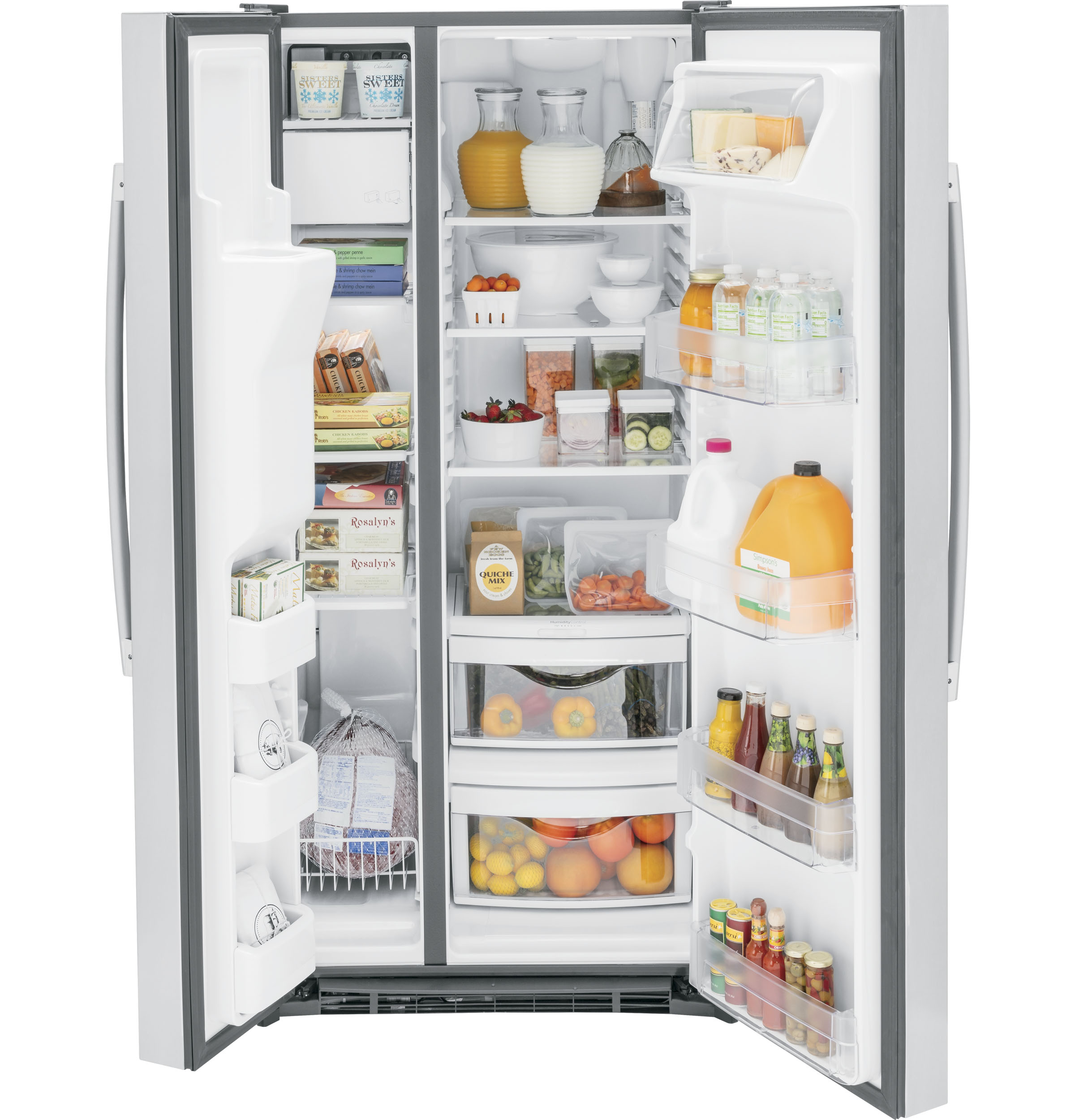 GE 33 Inch 33" Side-by-Side Refrigerator GSS23GYPFS | Fridge.com