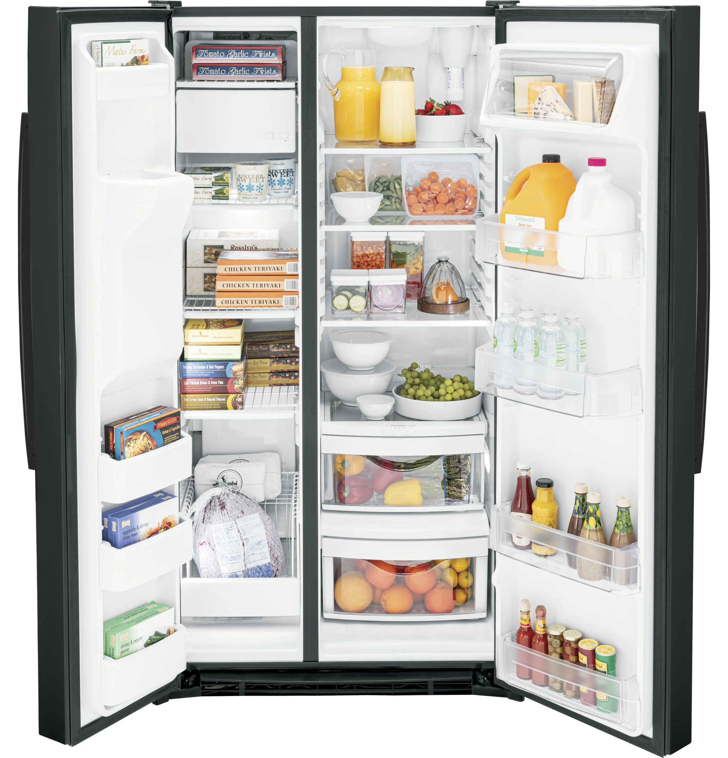 GE 36" Side By Side 25.3 cu. ft. Refrigerator — FIN-0014381 | Fridge.com