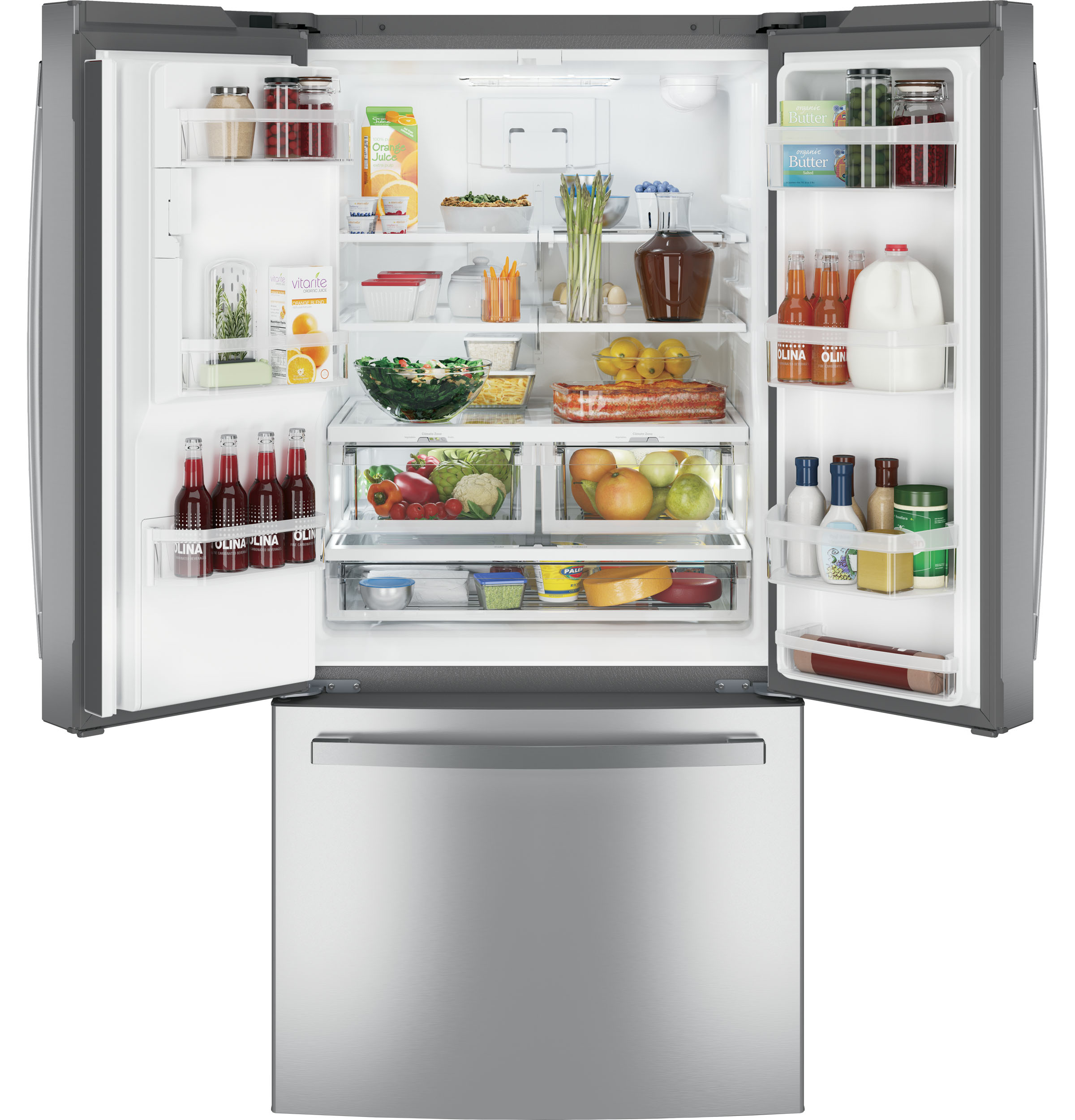 GE 33 Inch 33" French Door Refrigerator GFE24JYKFS | Fridge.com