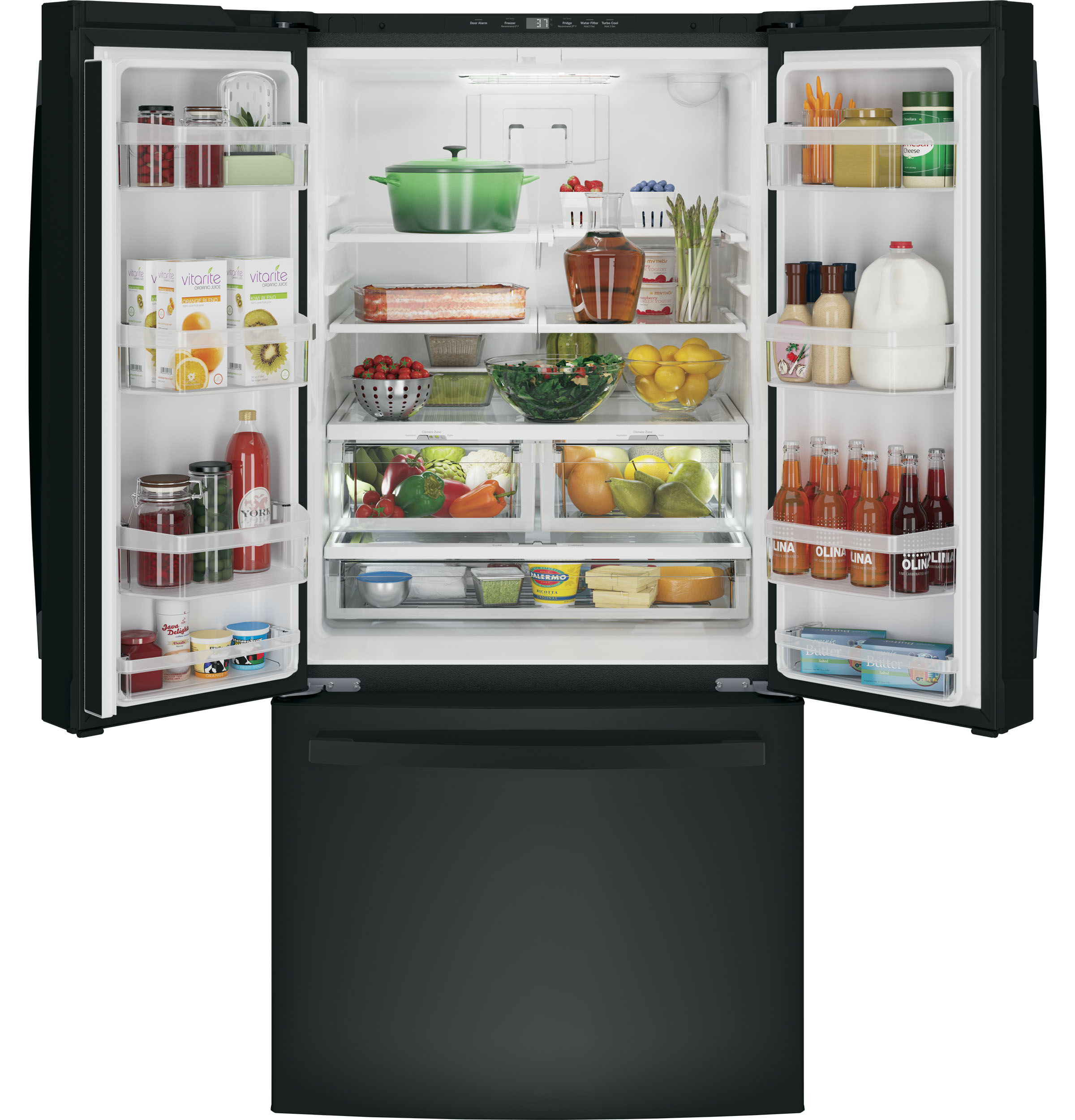 GE® ENERGY STAR® 24.7 Cu. Ft. Refrigerator in Black size 69.875 H x 32.75 W x 37.5 D | GNE25JGKBB | Fridge.com