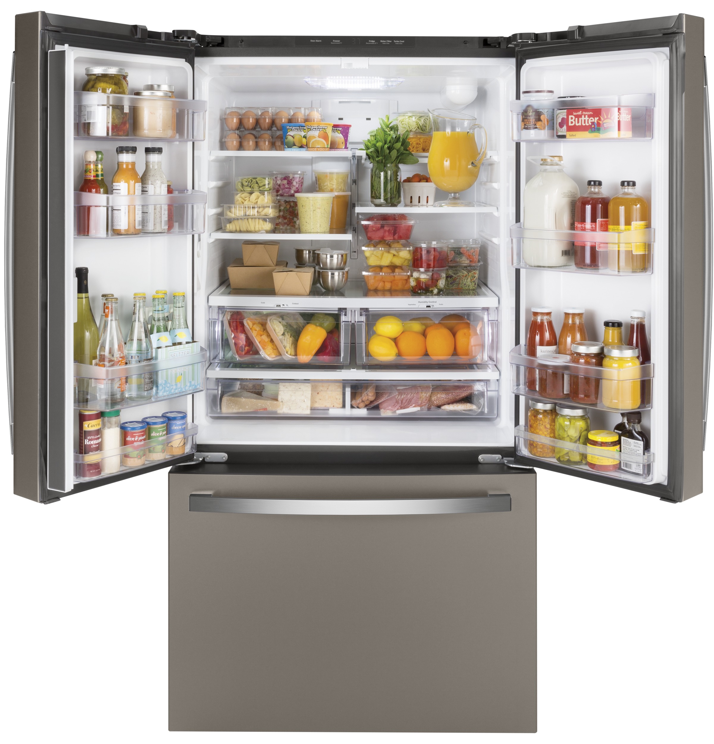 GE® ENERGY STAR® 27.0 Cu. Ft. Refrigerator in Slate size 69.875 H x 35.75 W x 35.875 D | GNE27JMMES | Stainless Steel | Fridge.com