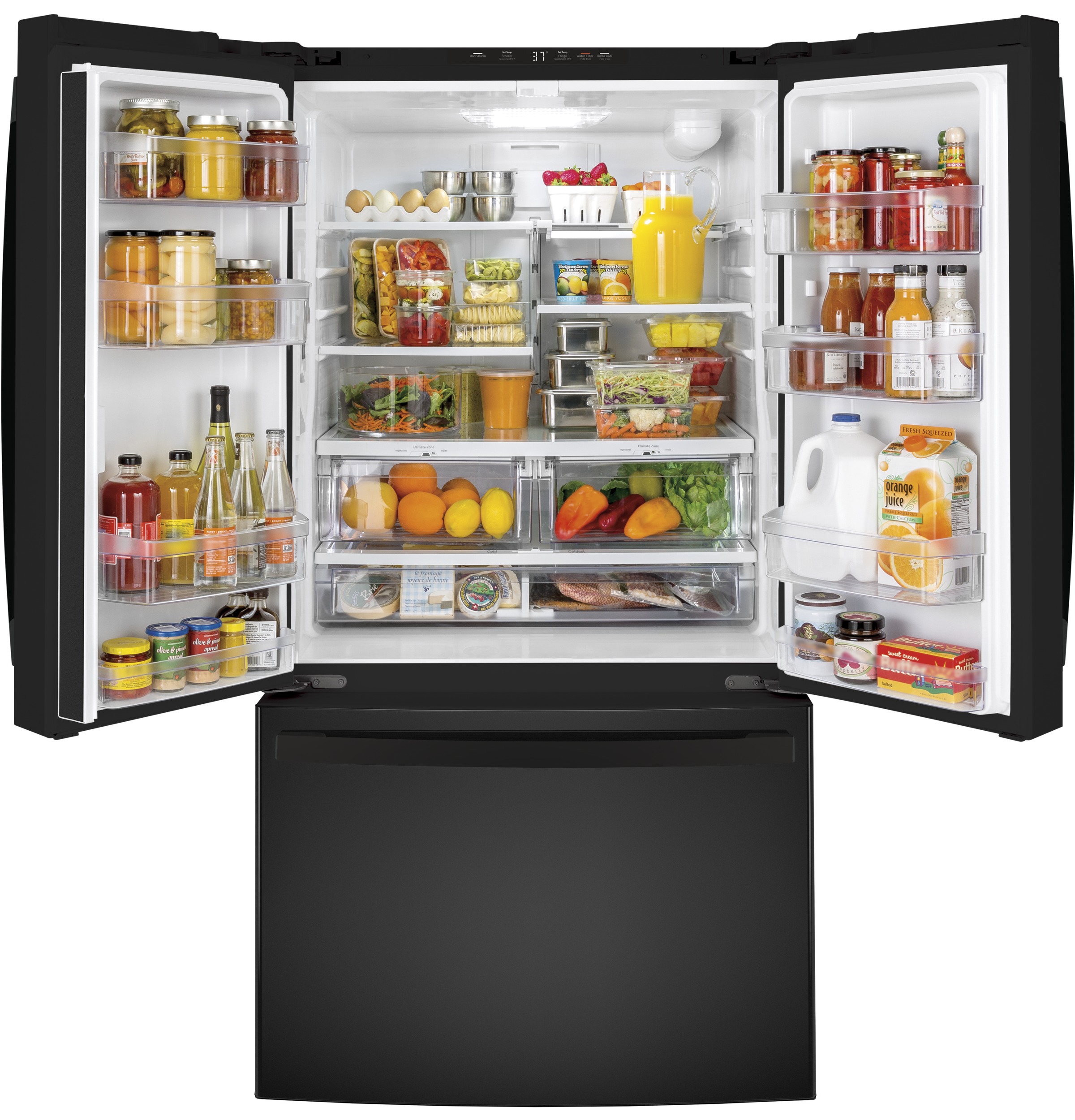 GE® ENERGY STAR® 27.0 Cu. Ft. Refrigerator in Black size 69.875 H x 35.75 W x 35.875 D | GNE27JGMBB | Fridge.com